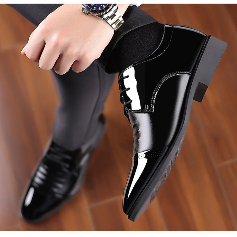 Men Dress Shoes Patent Leather Oxford Shoes Male Formal  Big Size 38-48 Handsome Men Pointed Toe  for Wedding