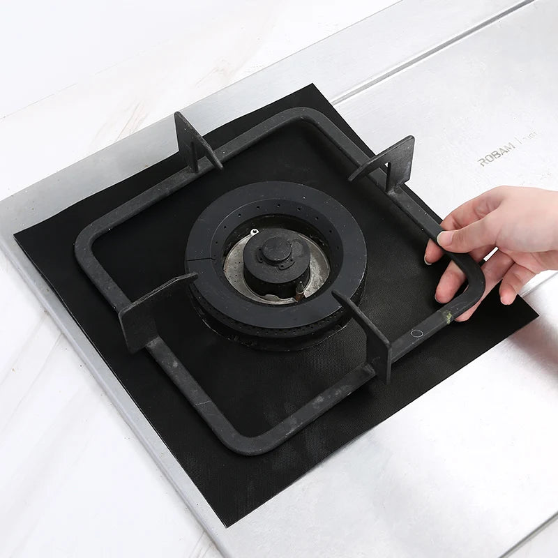 1/4/6/8Pcs Gas Stove Protector Cooker Cover Liner Clean Mat Pad Kitchen Gas Stove Stovetop Protector Kitchen Accessory Utensils