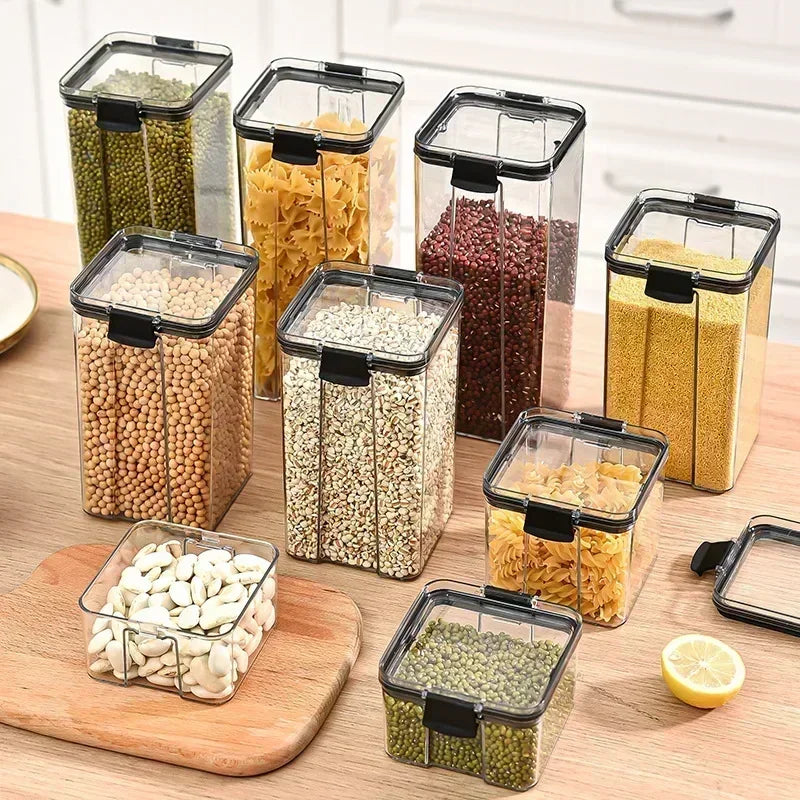 460-1800ml Sets Kitchen Stackable Sealed Jar Plastic Food Storage Box Multigrain Tank Bottle Dried Fruit Tea Storage Containers