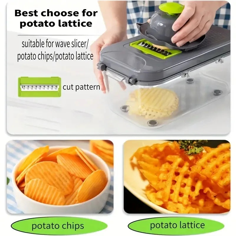 16/25 in 1 Multifunctional Vegetable Chopper Handle Food Grate Food Chopper Vegetable Slicer Dicer Cut Kitchen Items cocina tool