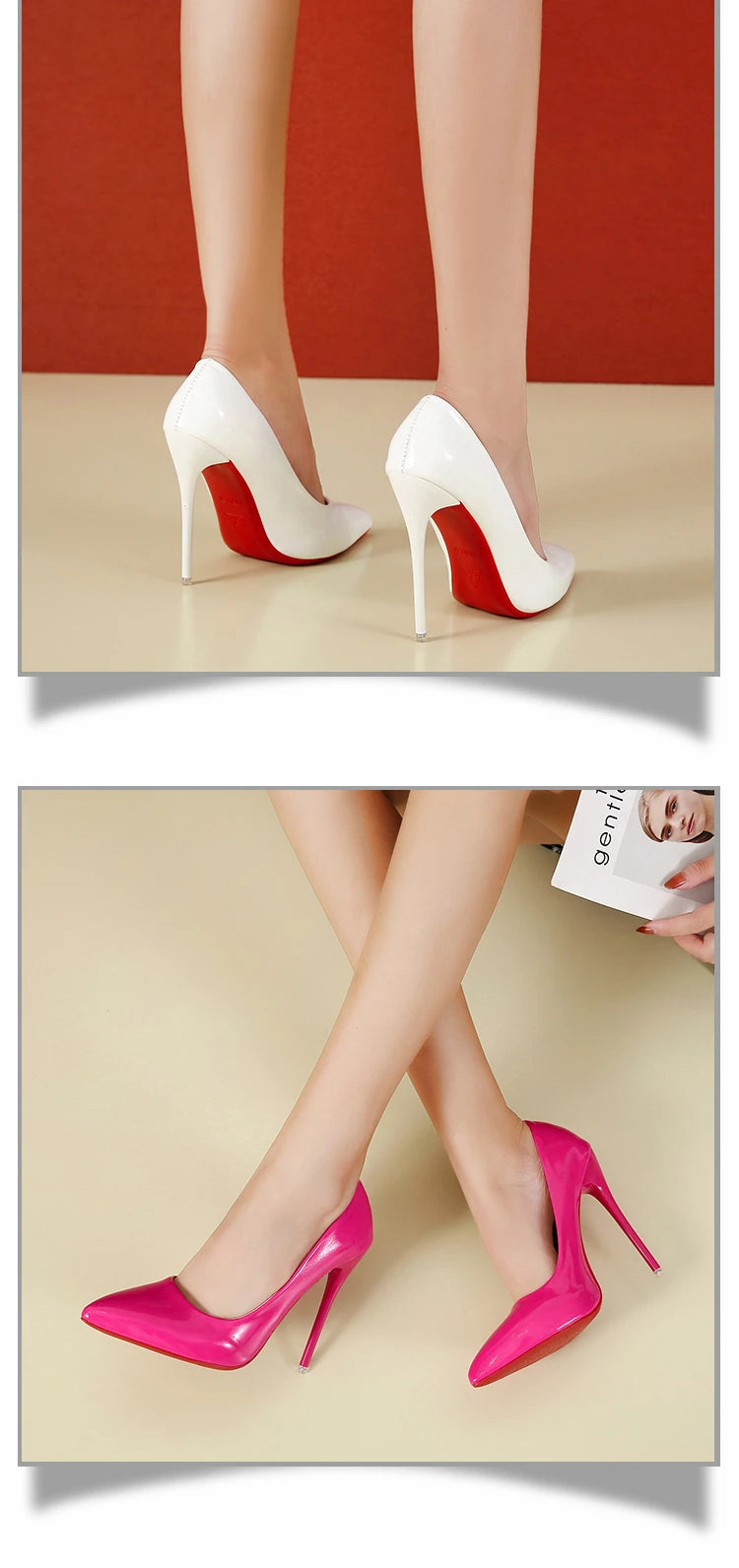 Women Shoes Red High Heels Sexy Pointed Toe 12cm Pumps Wedding Dress Shoes Nude Black Color Red Rubber Bottom High Heels