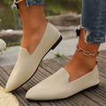 Women's Pointed Toe Flat Shoes Solid Color Knitted Slip on Shoes Casual Breathable Ballet Flats Women Flat Shoes  Loafers Women