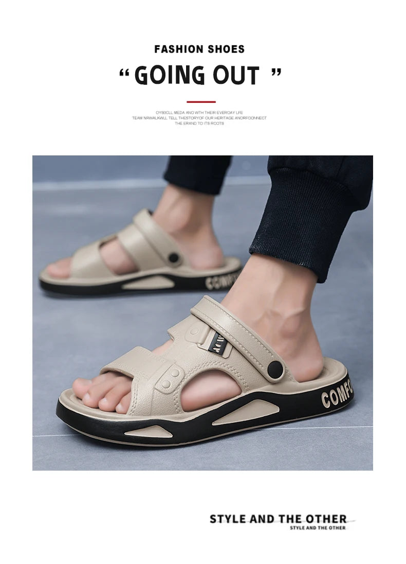 Men's Slippers Summer New Sandals EVA Light Adult Thick-soled Beach Shoes Non-slip Open-toe Sandals  for Outdoor