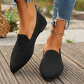 Women's Pointed Toe Flat Shoes Solid Color Knitted Slip on Shoes Casual Breathable Ballet Flats Women Flat Shoes  Loafers Women