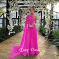 Lucy Rose Red Luxury Woman Party Dress Chiffon Wedding Ceremony Elegant Women 2024 Bride Dresses Shawl Formal Piece Customized