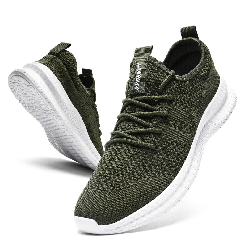 Fujeak Ultralight Running Shoes for Men Casual Breathable Mesh Sneakers Anti-slip Fashion Solid Colour Men's Shoes Plus Size 46