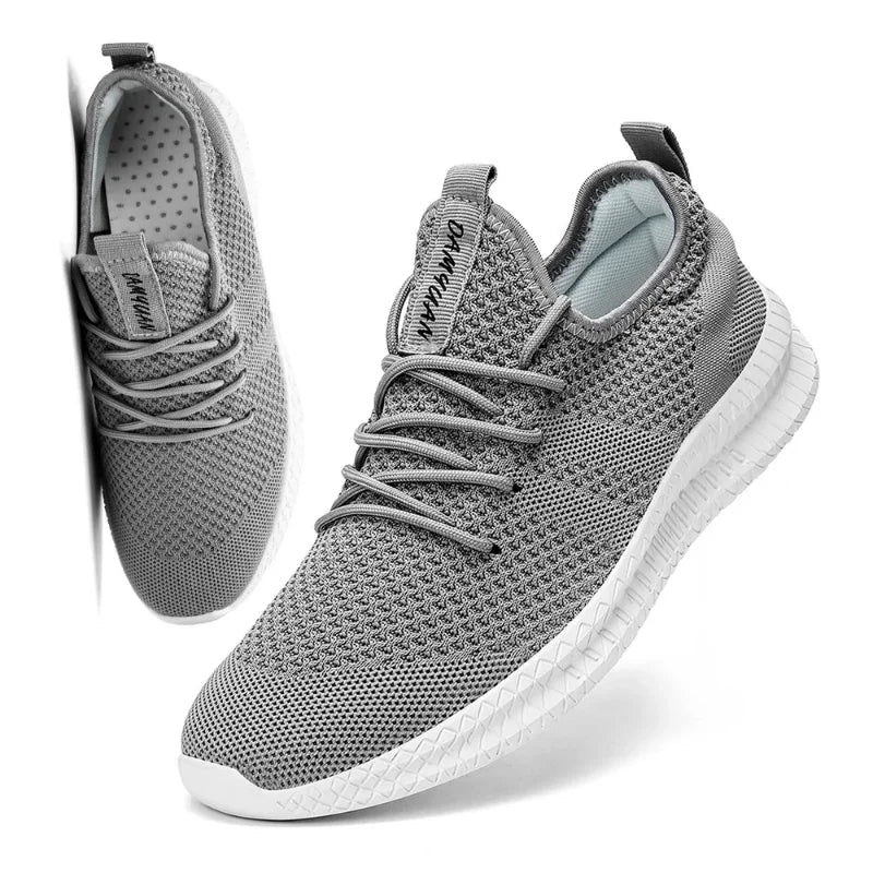 Fujeak Ultralight Running Shoes for Men Casual Breathable Mesh Sneakers Anti-slip Fashion Solid Colour Men's Shoes Plus Size 46