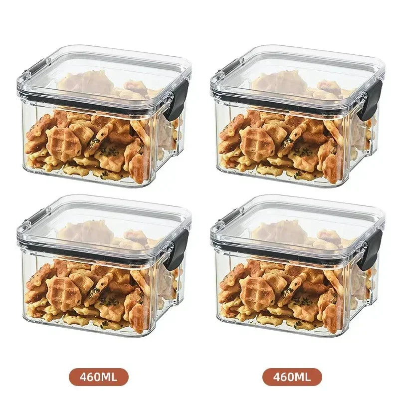 460-1800ml Sets Kitchen Stackable Sealed Jar Plastic Food Storage Box Multigrain Tank Bottle Dried Fruit Tea Storage Containers