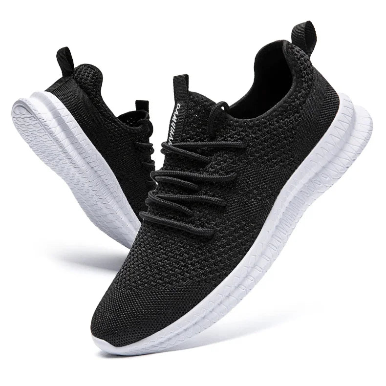 Fujeak Ultralight Running Shoes for Men Casual Breathable Mesh Sneakers Anti-slip Fashion Solid Colour Men's Shoes Plus Size 46