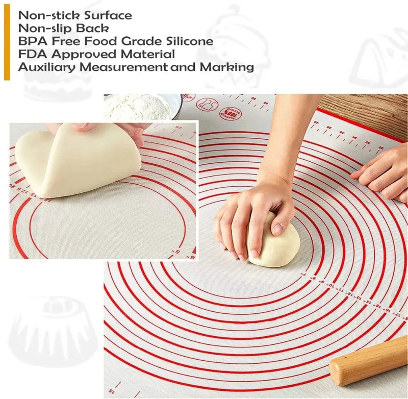 Silicone Baking Mat Kneading Pad Dough Mat Pizza Cake Dough Maker Kitchen Cooking Grill Non-Stick Gadgets Bakeware Pastry Mat