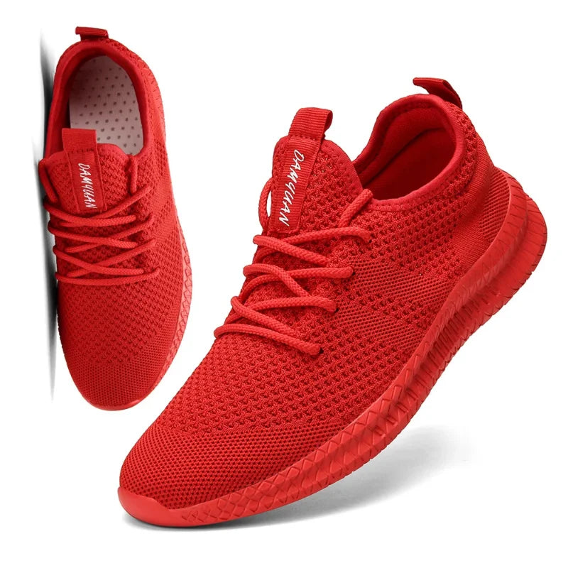 Fujeak Ultralight Running Shoes for Men Casual Breathable Mesh Sneakers Anti-slip Fashion Solid Colour Men's Shoes Plus Size 46