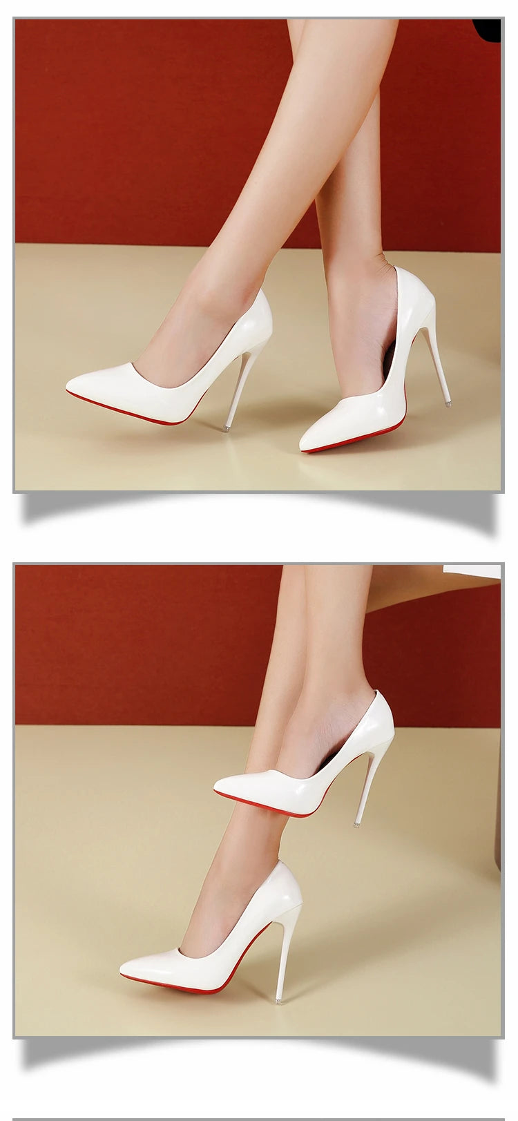 Women Shoes Red High Heels Sexy Pointed Toe 12cm Pumps Wedding Dress Shoes Nude Black Color Red Rubber Bottom High Heels