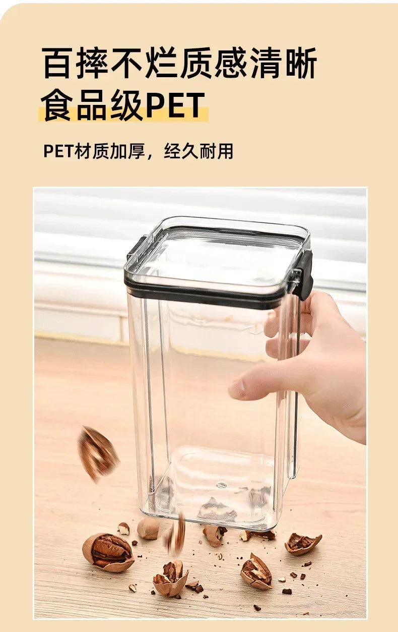 460-1800ml Sets Kitchen Stackable Sealed Jar Plastic Food Storage Box Multigrain Tank Bottle Dried Fruit Tea Storage Containers