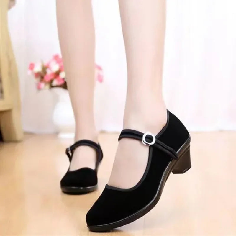 Sapatos Femininas Women Light Weight Comfort Black Flock Ballet Dance Flat Shoes Lady Casual Home & Street Comfort Shoes A102