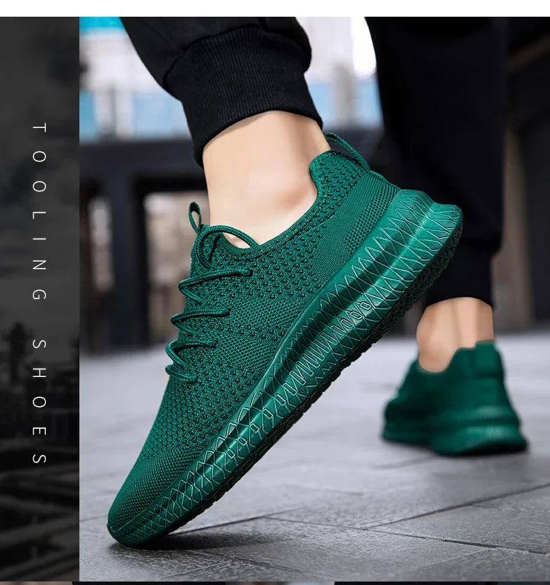 Fujeak Ultralight Running Shoes for Men Casual Breathable Mesh Sneakers Anti-slip Fashion Solid Colour Men's Shoes Plus Size 46