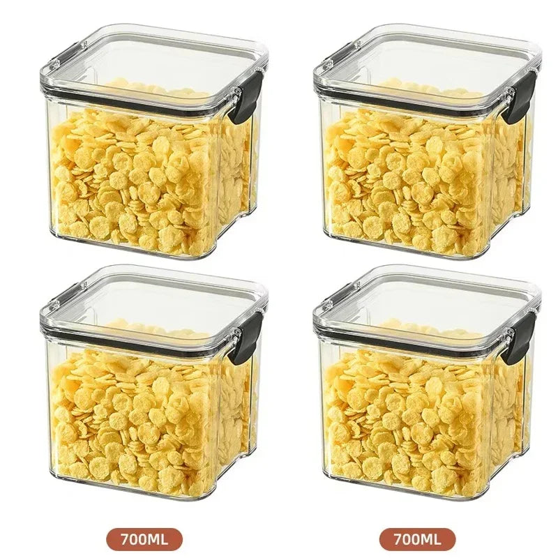 460-1800ml Sets Kitchen Stackable Sealed Jar Plastic Food Storage Box Multigrain Tank Bottle Dried Fruit Tea Storage Containers